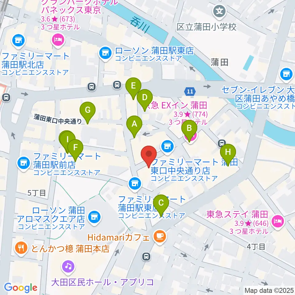 ジェイコブ音楽教室周辺のホテル一覧地図