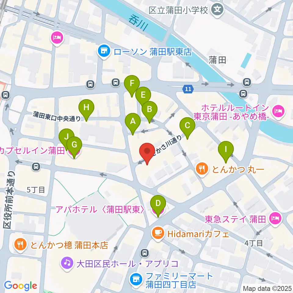 ジェイコブ音楽教室周辺のホテル一覧地図