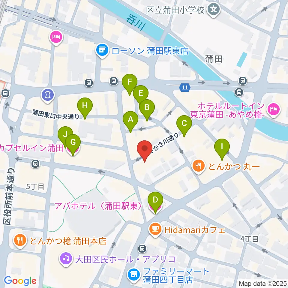 ジェイコブ音楽教室周辺のホテル一覧地図