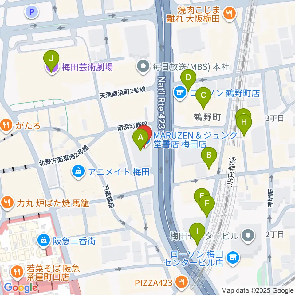 島村楽器 梅田茶屋町店周辺のホテル一覧地図