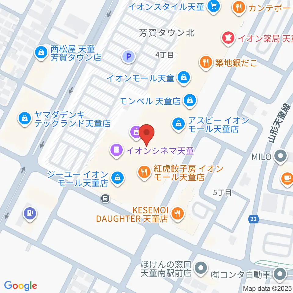 島村楽器 イオンモール天童店周辺のホテル一覧地図
