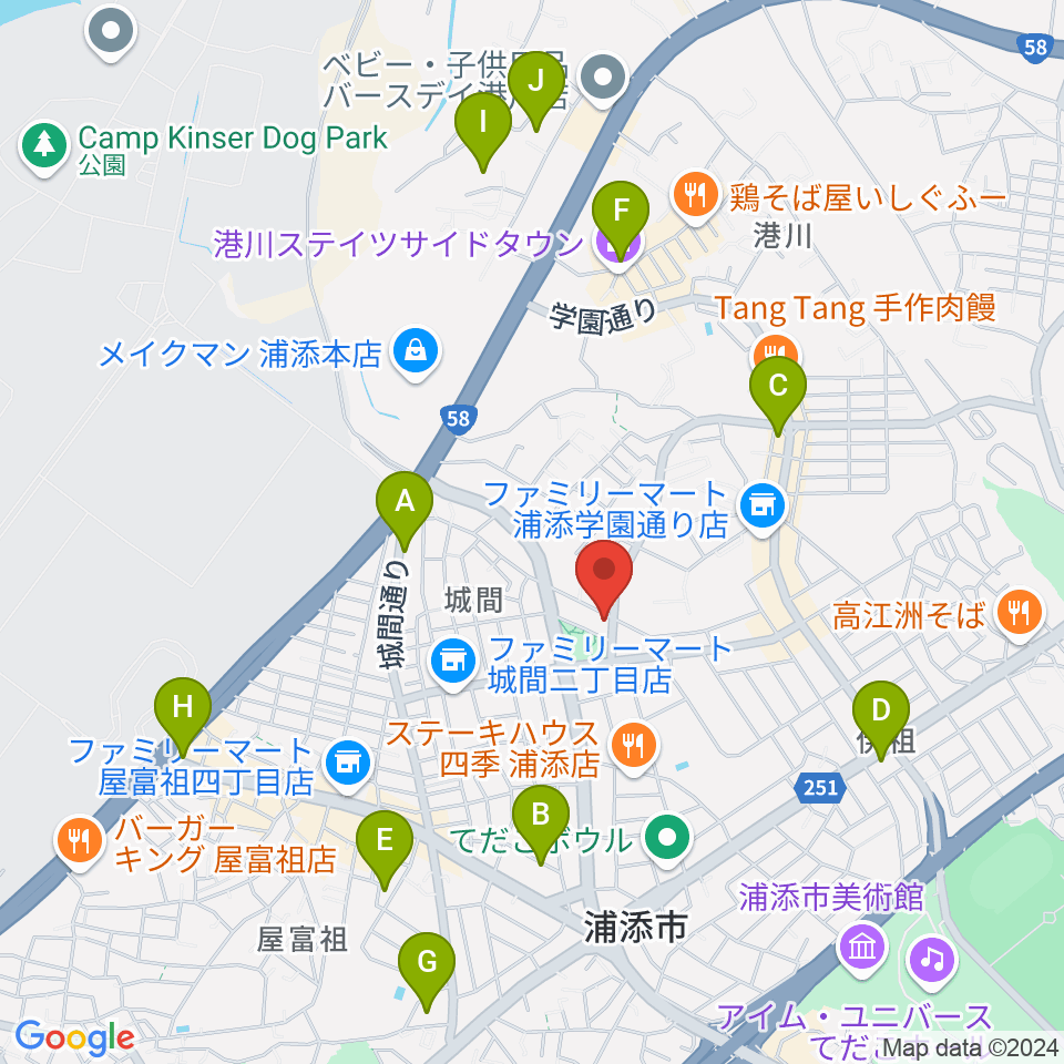 ミュージックハウス周辺のホテル一覧地図