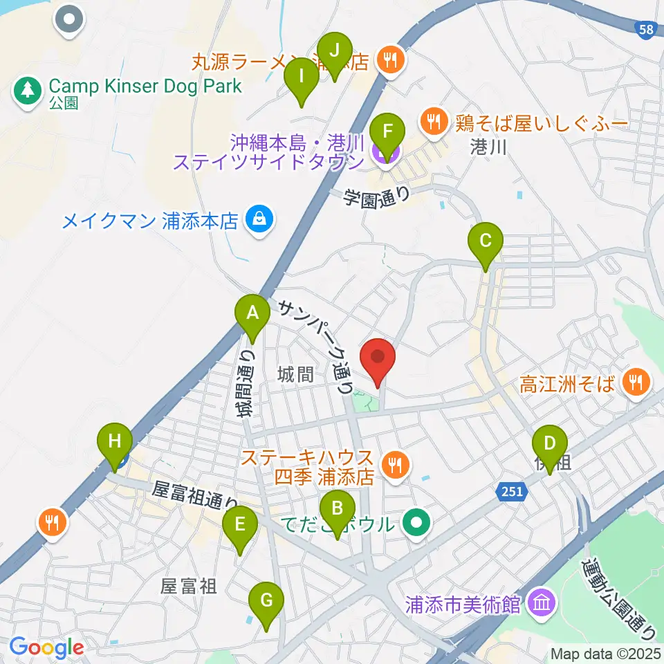 ミュージックハウス周辺のホテル一覧地図