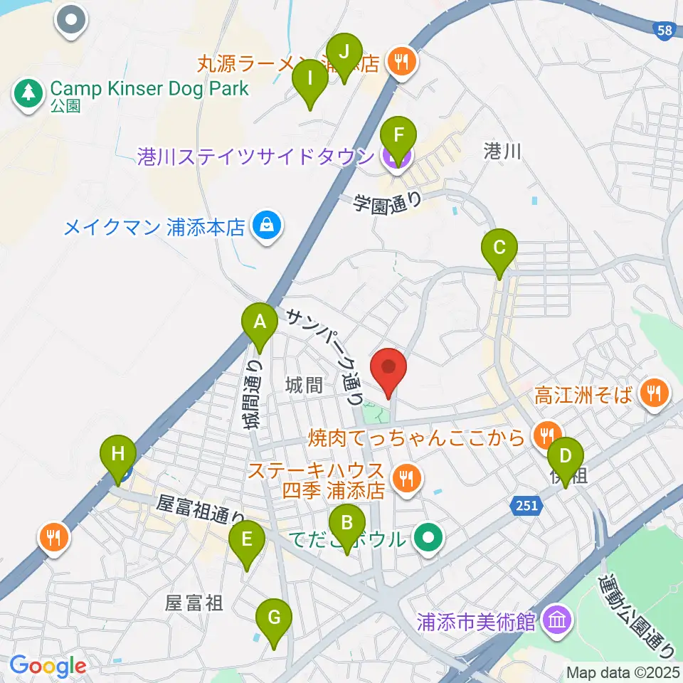 ミュージックハウス周辺のホテル一覧地図