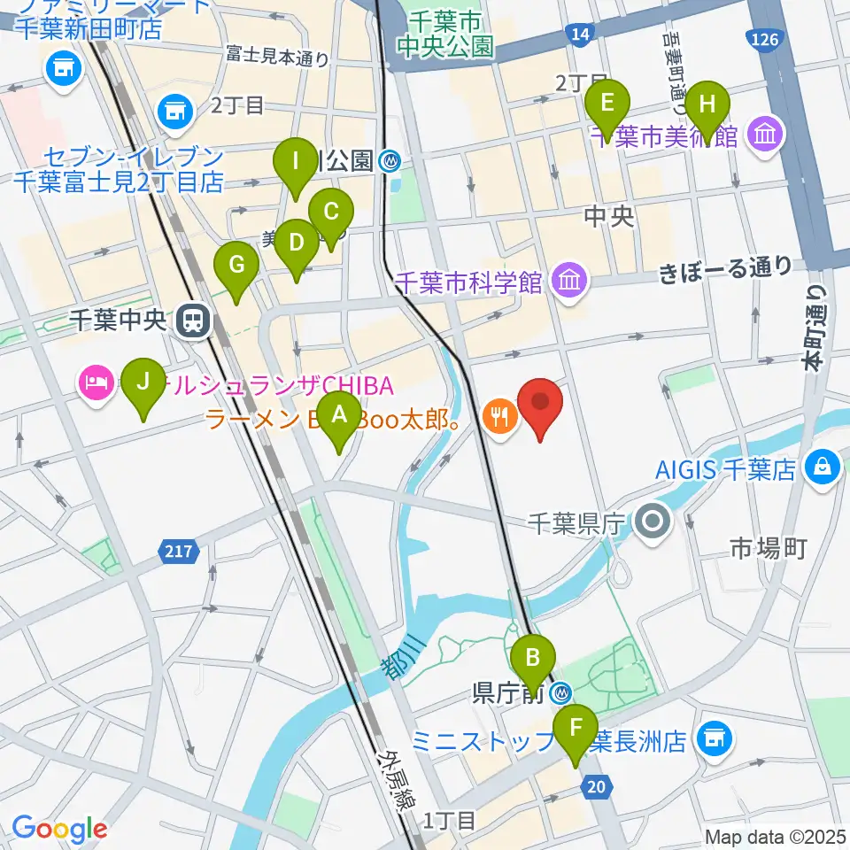 千葉県教育会館周辺のホテル一覧地図