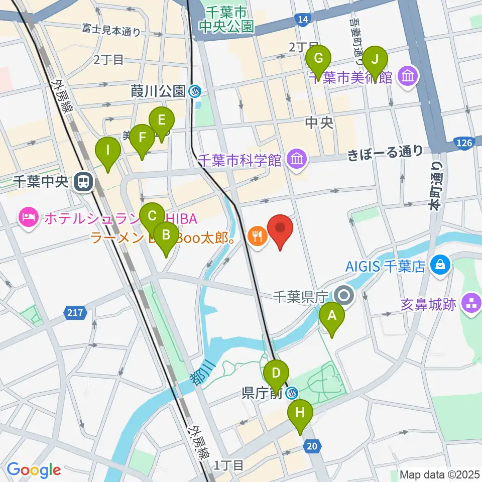 千葉県教育会館周辺のホテル一覧地図