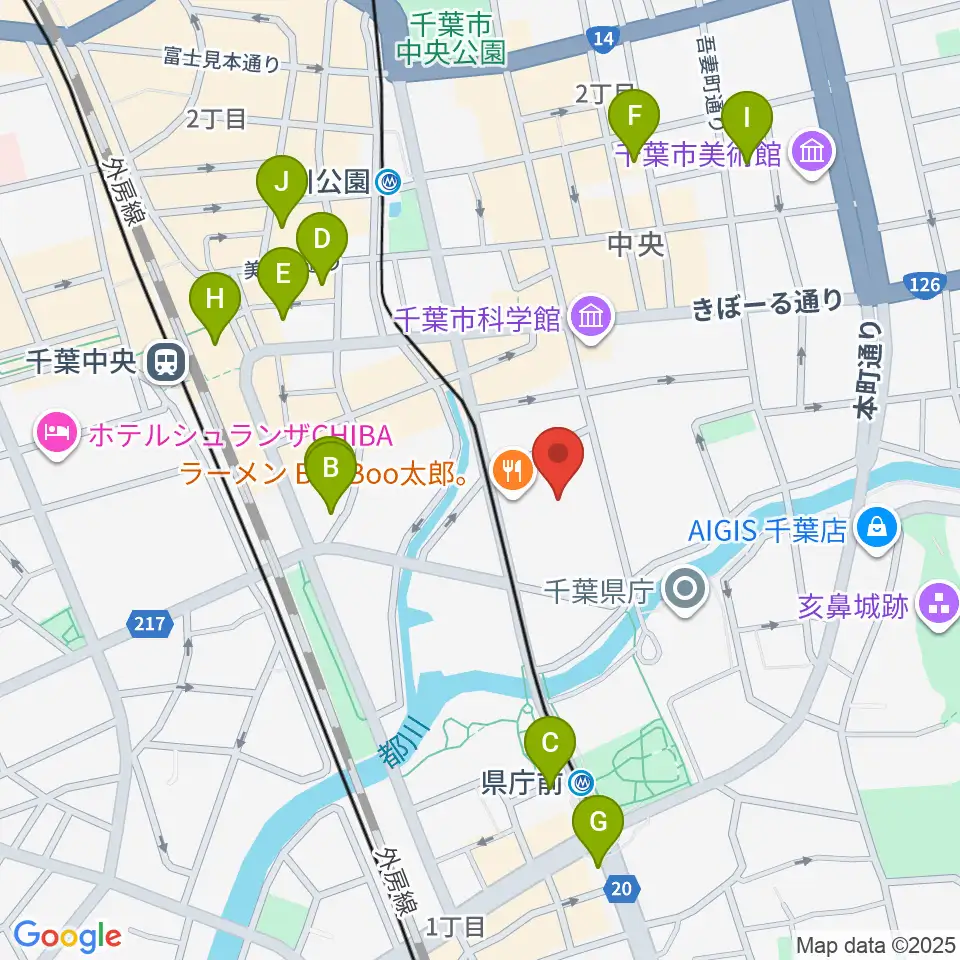 千葉県教育会館周辺のホテル一覧地図