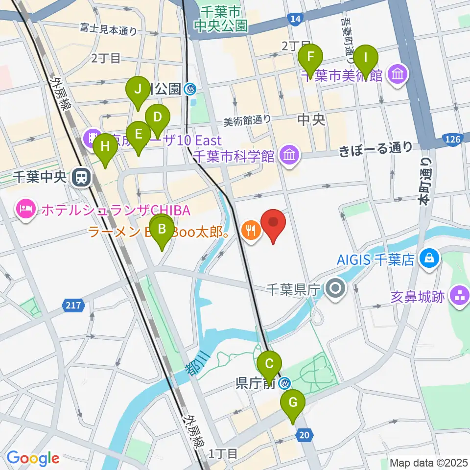 千葉県教育会館周辺のホテル一覧地図