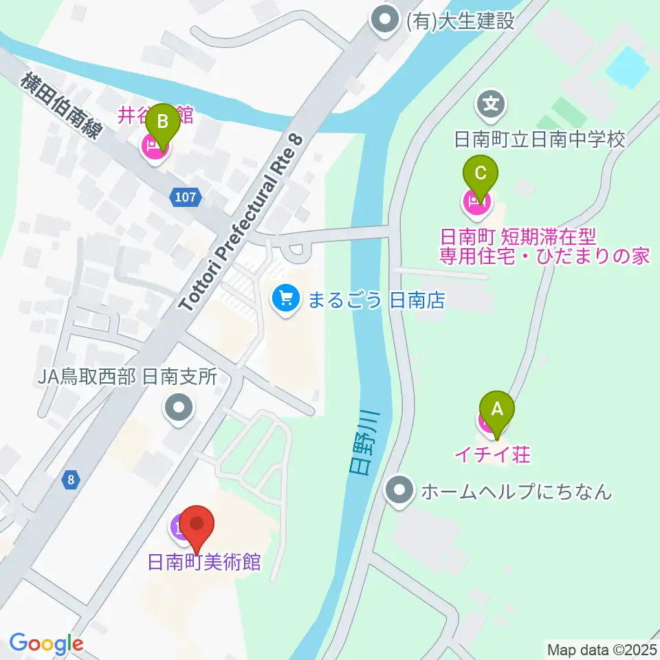 日南町総合文化センターさつきホール周辺のホテル一覧地図