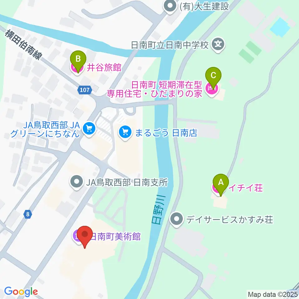 日南町総合文化センターさつきホール周辺のホテル一覧地図