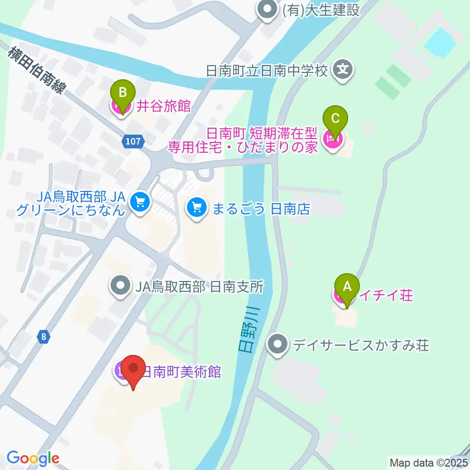 日南町総合文化センターさつきホール周辺のホテル一覧地図