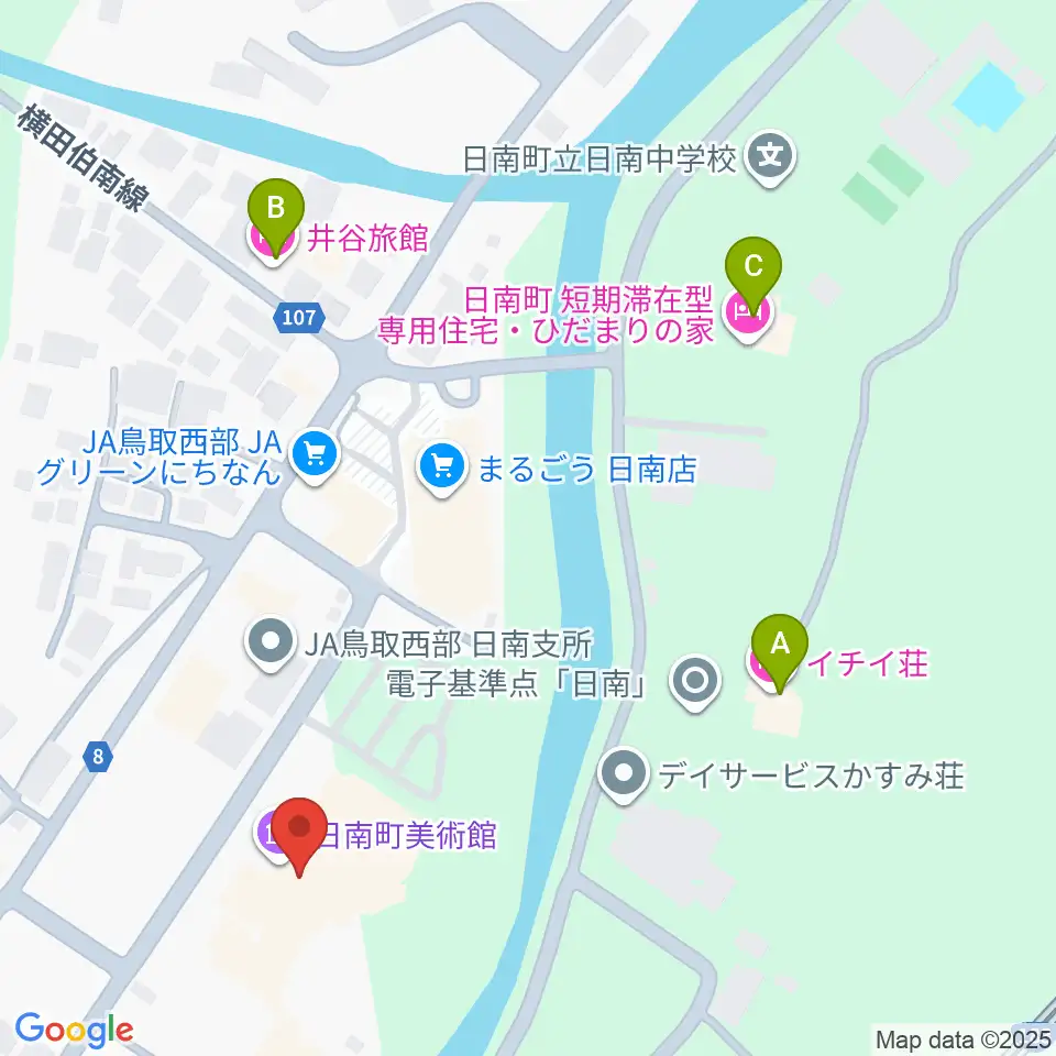 日南町総合文化センターさつきホール周辺のホテル一覧地図