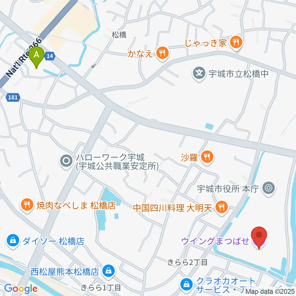 ウイングまつばせ周辺のホテル一覧地図