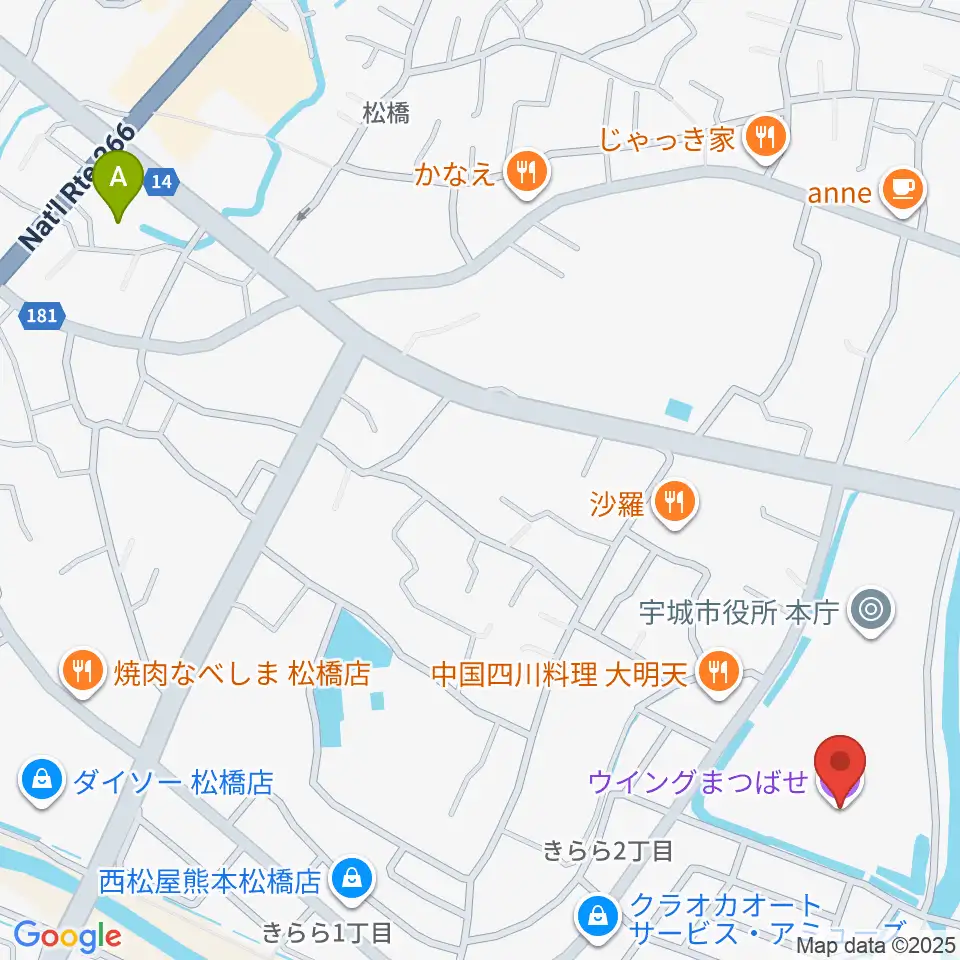 ウイングまつばせ周辺のホテル一覧地図