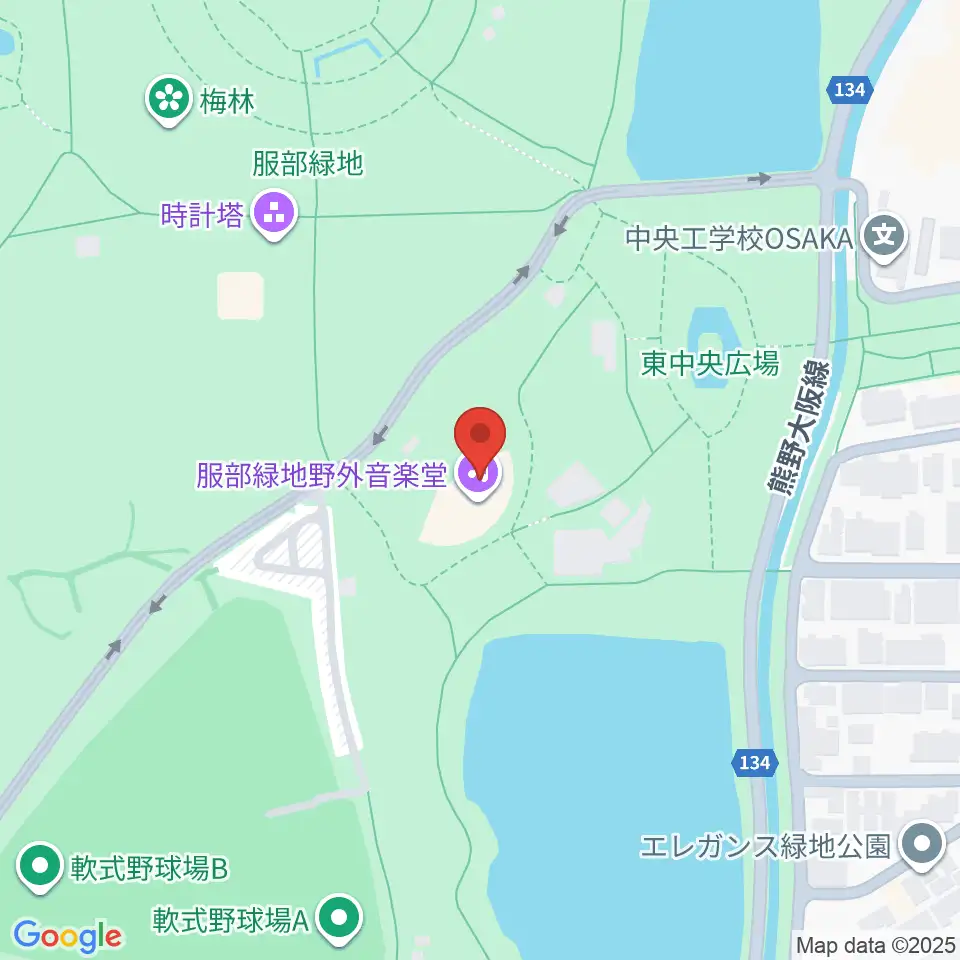 服部緑地野外音楽堂周辺のホテル一覧地図
