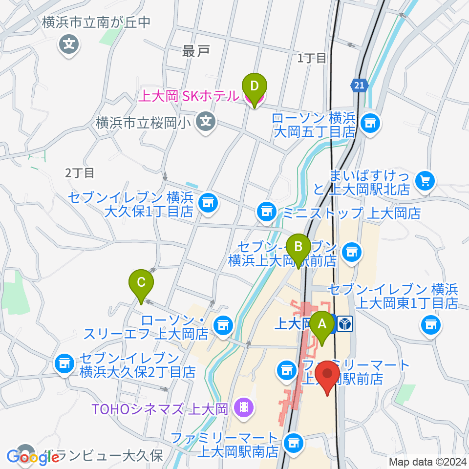 港南区民文化センター ひまわりの郷周辺のホテル一覧地図