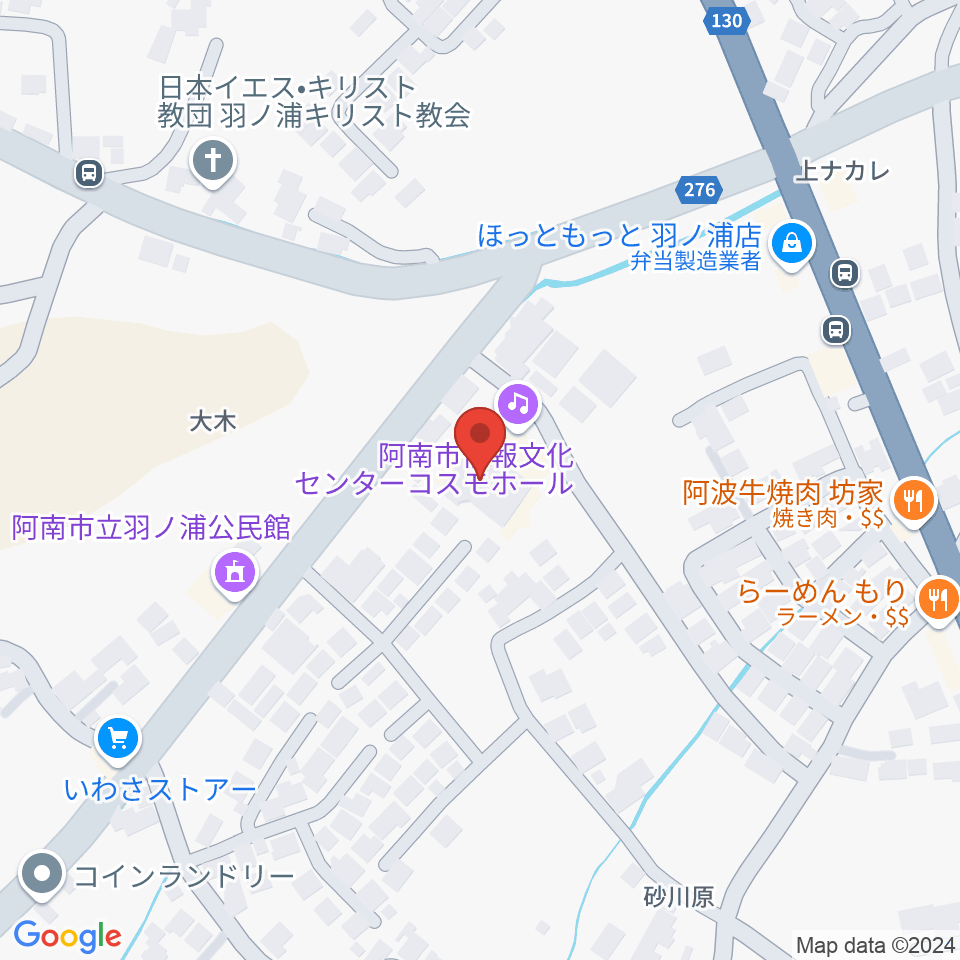 コスモホール（阿南市情報文化センター）周辺のホテル一覧地図