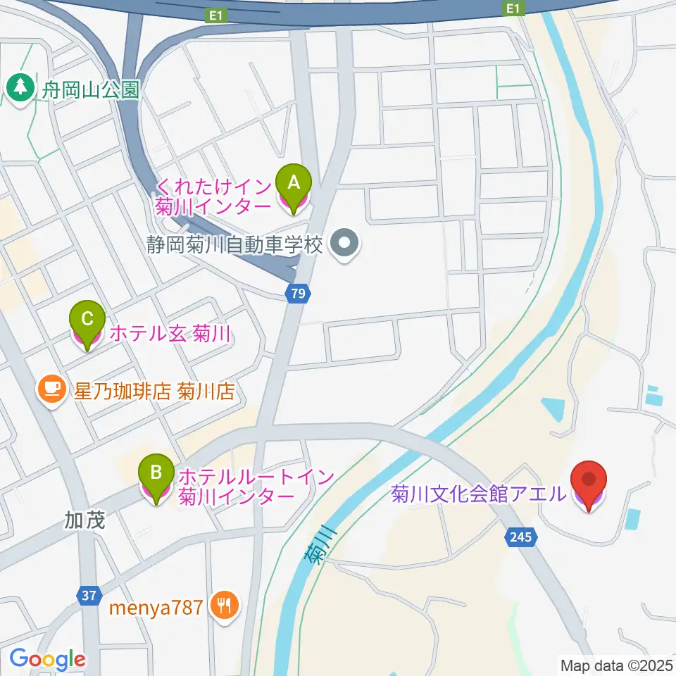 菊川文化会館アエル周辺のホテル一覧地図