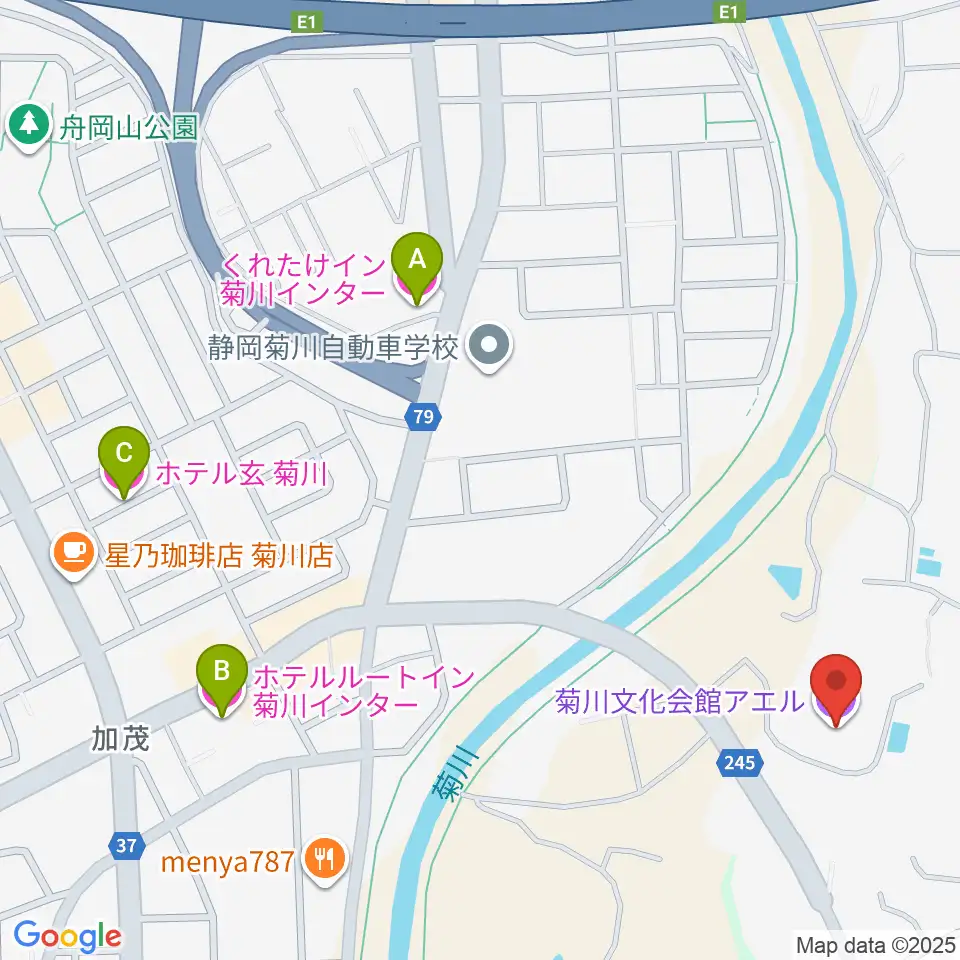 菊川文化会館アエル周辺のホテル一覧地図