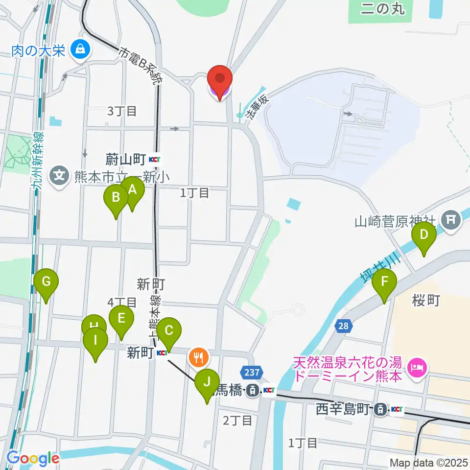 熊本市子ども文化会館周辺のホテル一覧地図