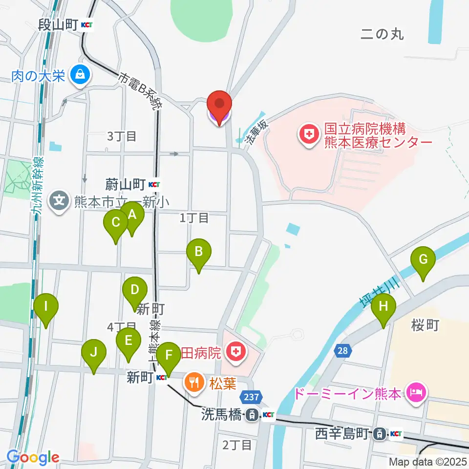 熊本市子ども文化会館周辺のホテル一覧地図