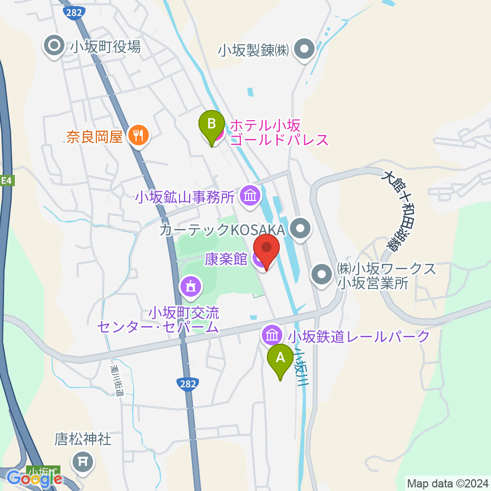 康楽館周辺のホテル一覧地図