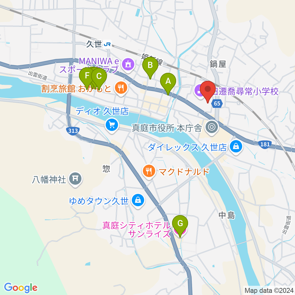 久世エスパスホール周辺のホテル一覧地図