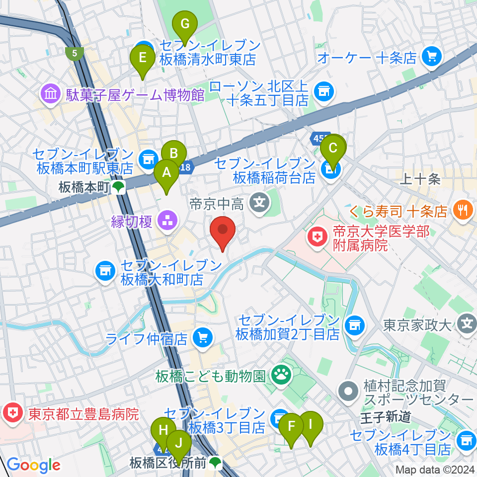 リボーンウッドスタジオ周辺のホテル一覧地図