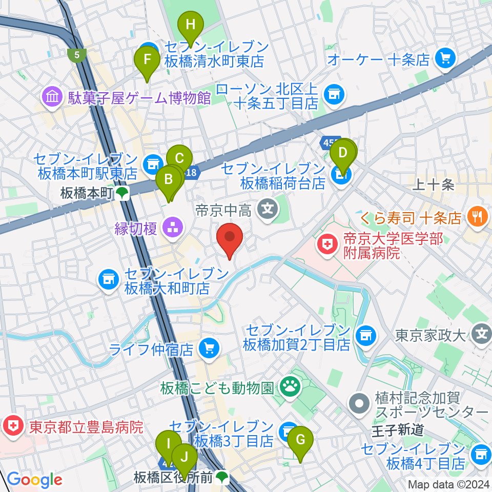 リボーンウッドスタジオ周辺のホテル一覧地図