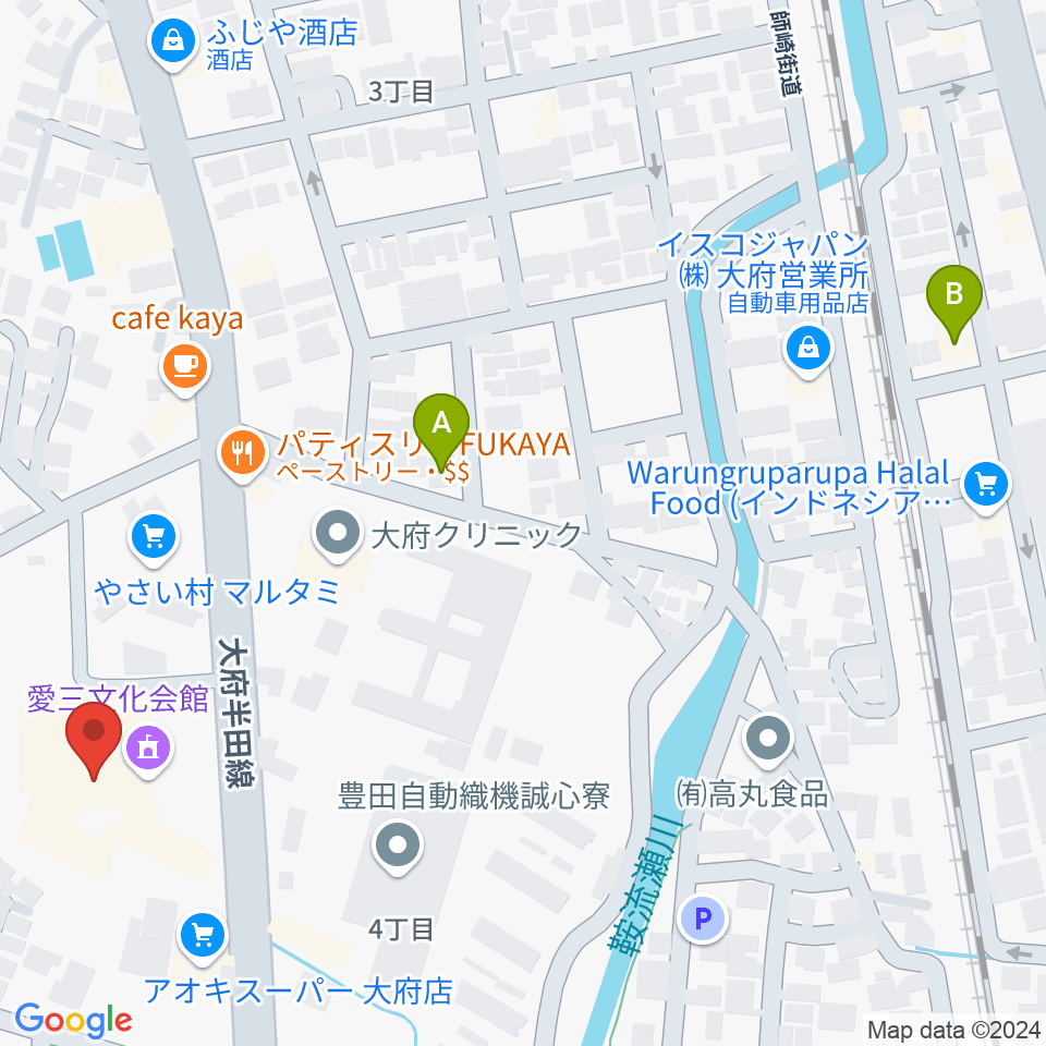 愛三文化会館周辺のホテル一覧地図