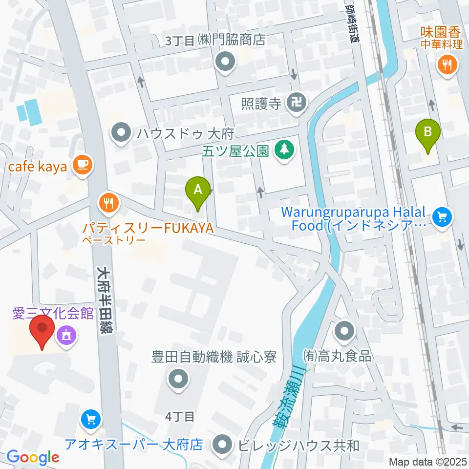 愛三文化会館周辺のホテル一覧地図