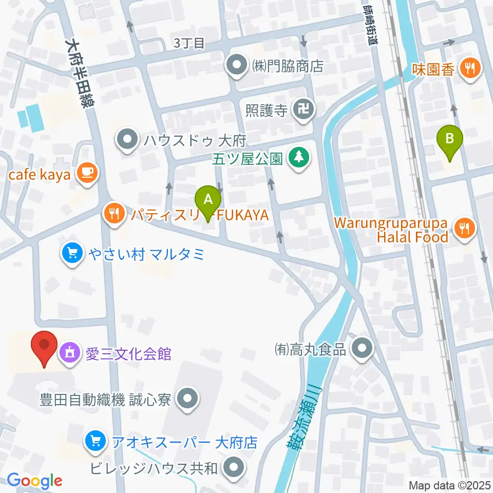 愛三文化会館周辺のホテル一覧地図