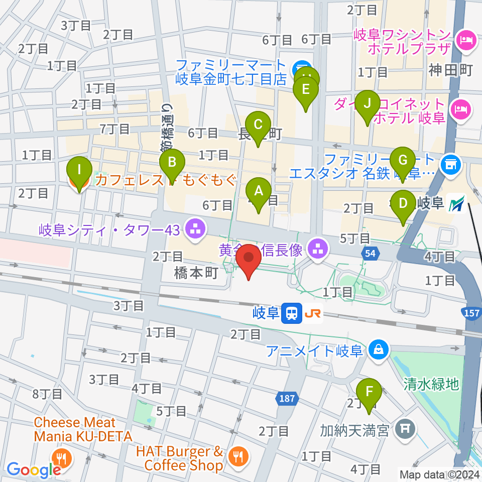 じゅうろくプラザ周辺のホテル一覧地図