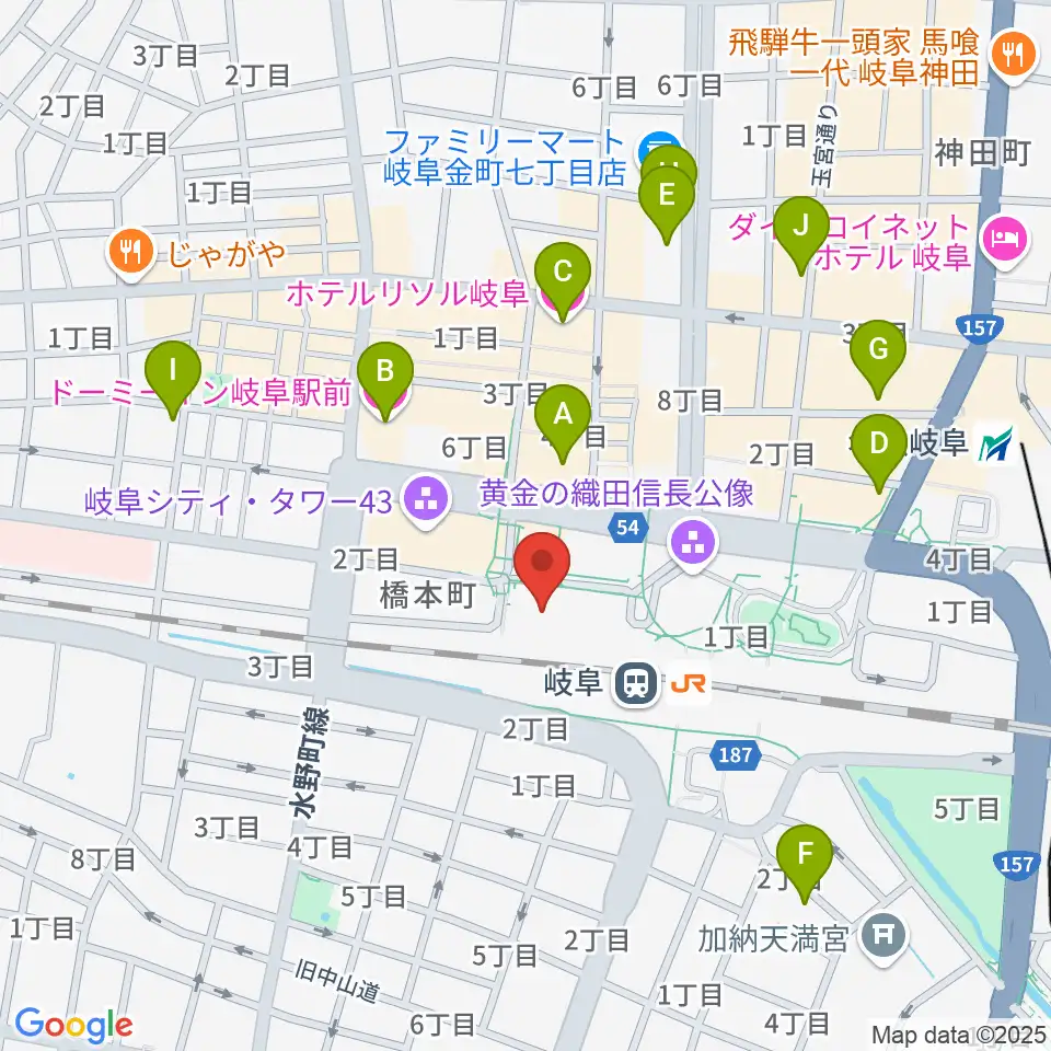 じゅうろくプラザ周辺のホテル一覧地図