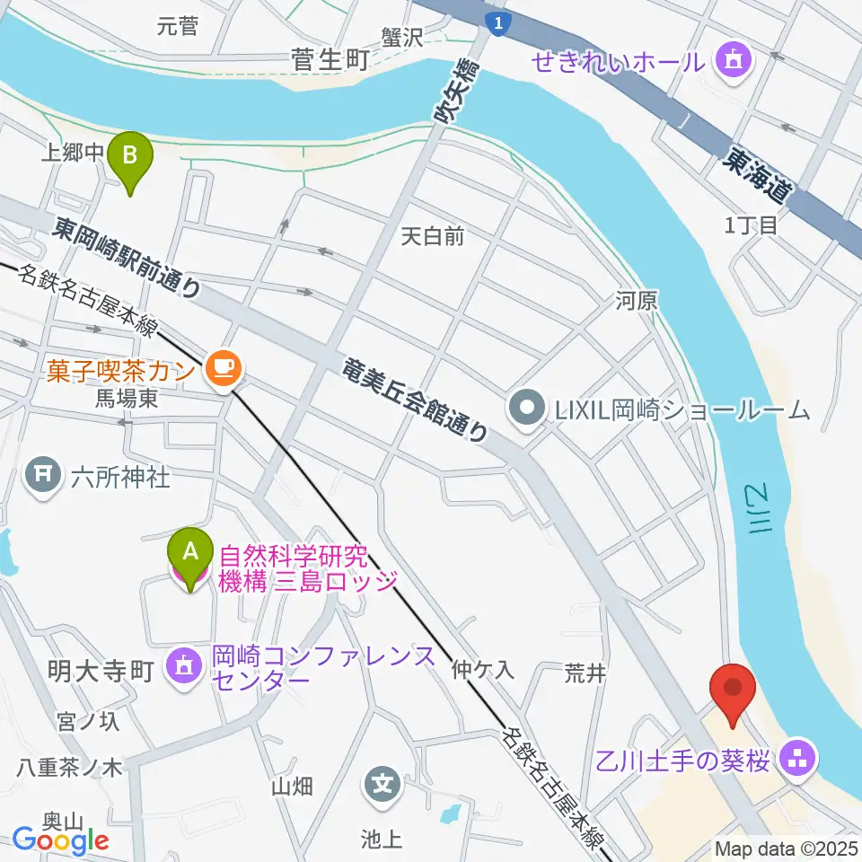 岡崎市竜美丘会館周辺のホテル一覧地図