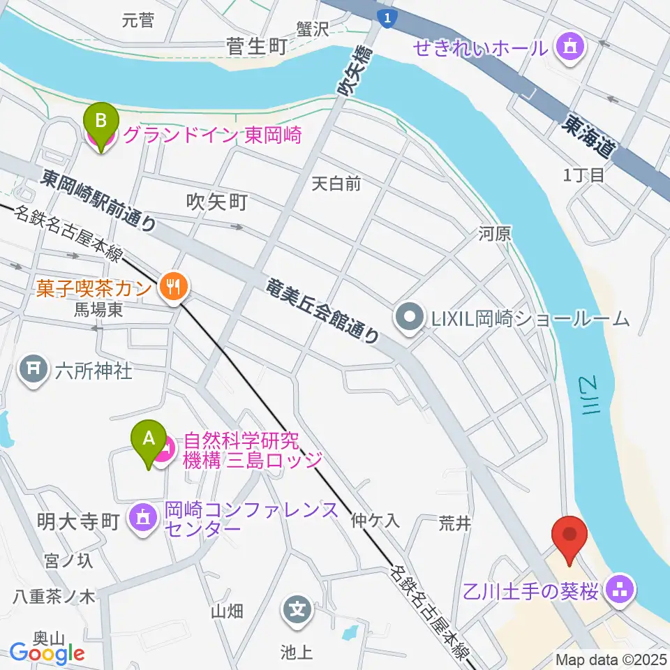 岡崎市竜美丘会館周辺のホテル一覧地図