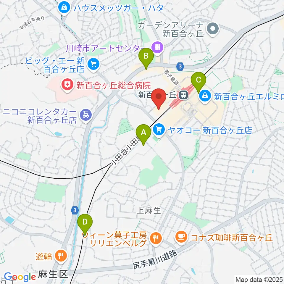 新百合トウェンティワンホール周辺のホテル一覧地図