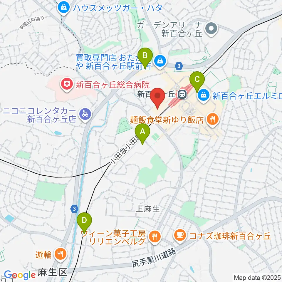 新百合トウェンティワンホール周辺のホテル一覧地図