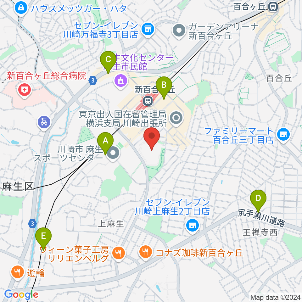 昭和音楽大学 ユリホール周辺のホテル一覧地図