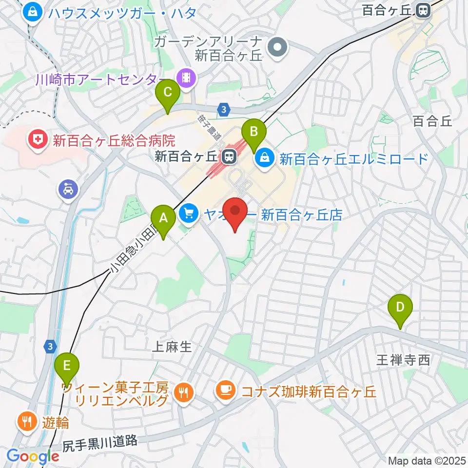 昭和音楽大学 ユリホール周辺のホテル一覧地図