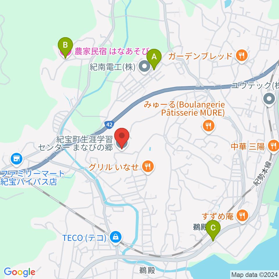 まなびの郷 きらめきホール周辺のホテル一覧地図