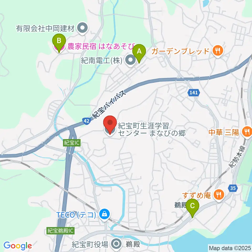 まなびの郷 きらめきホール周辺のホテル一覧地図