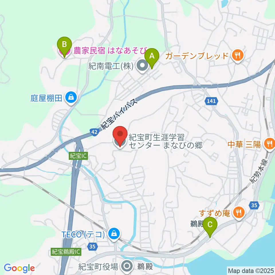 まなびの郷 きらめきホール周辺のホテル一覧地図