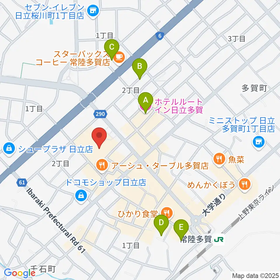 多賀市民会館周辺のホテル一覧地図