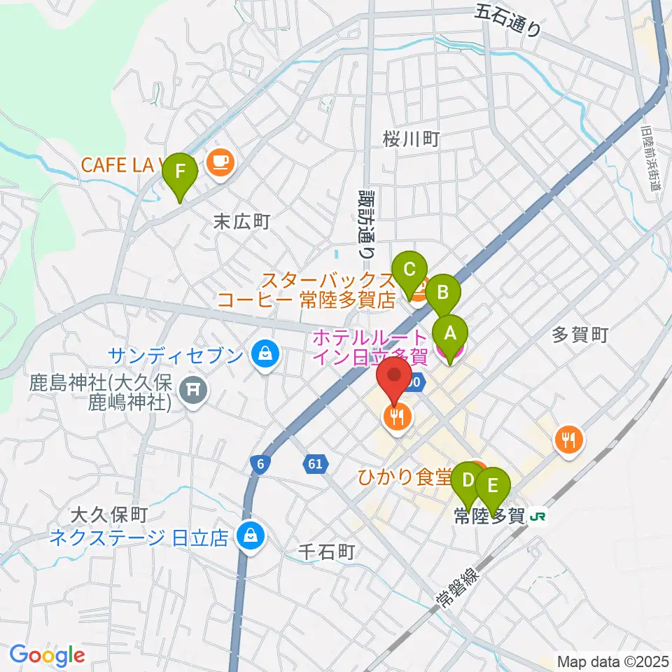 多賀市民会館周辺のホテル一覧地図