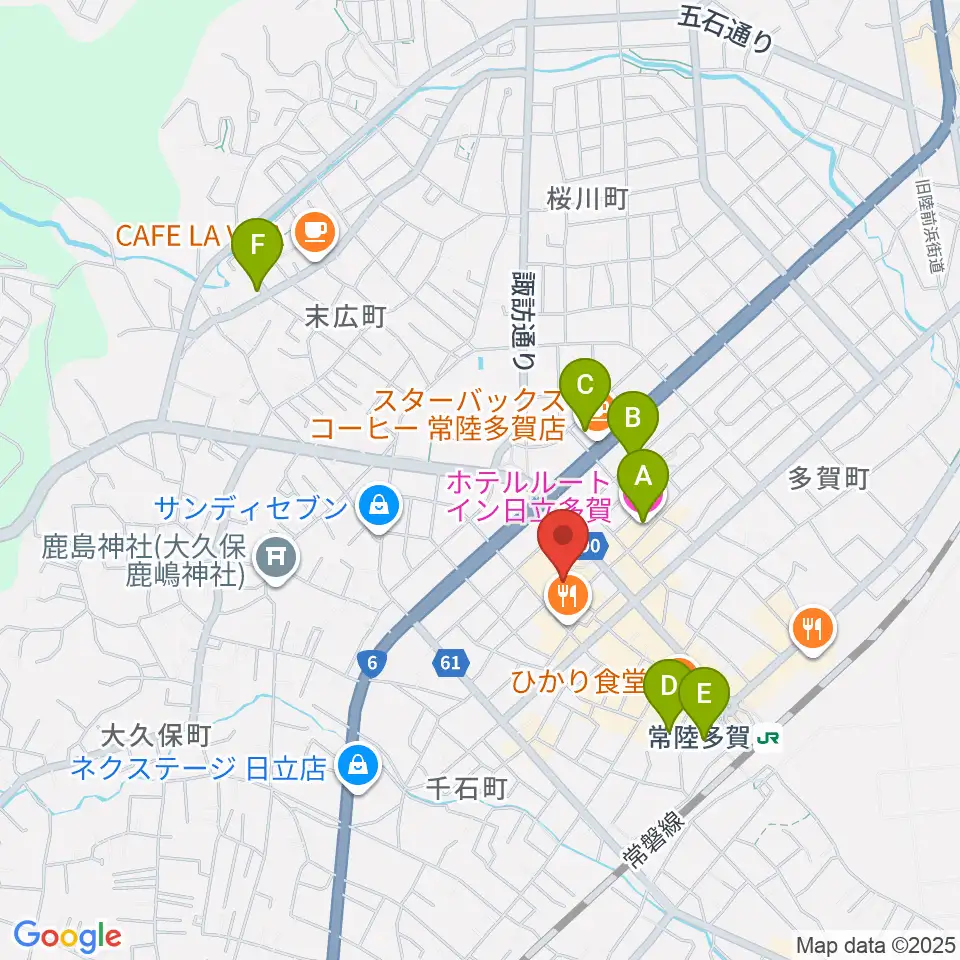 多賀市民会館周辺のホテル一覧地図