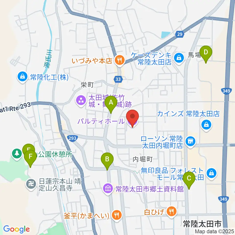 常陸太田市民交流センター パルティホール周辺のホテル一覧地図