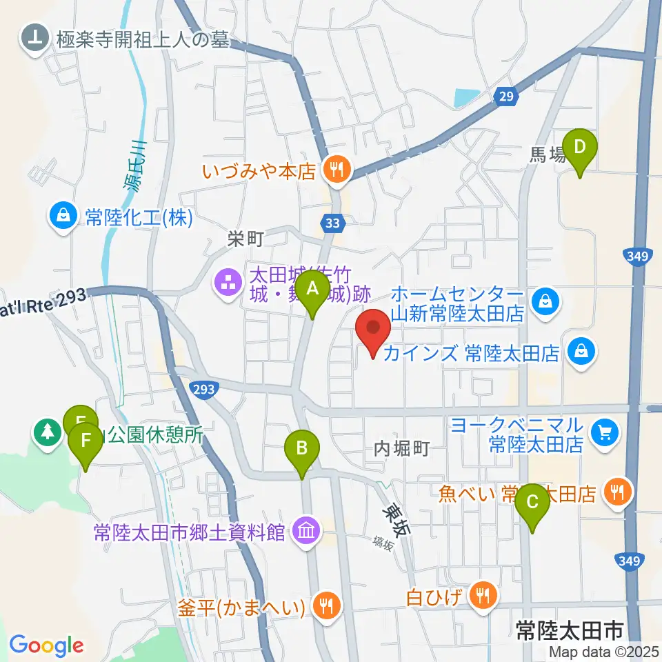 常陸太田市民交流センター パルティホール周辺のホテル一覧地図