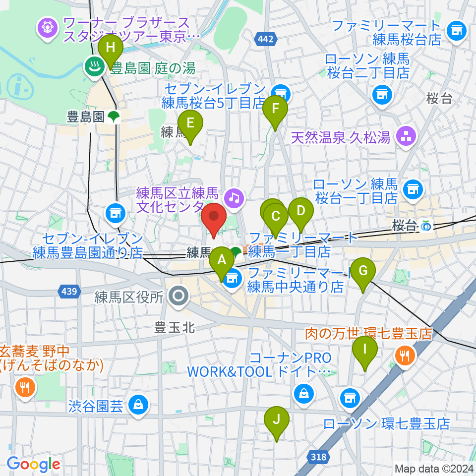 練馬区立区民・産業プラザ Coconeriホール周辺のホテル一覧地図