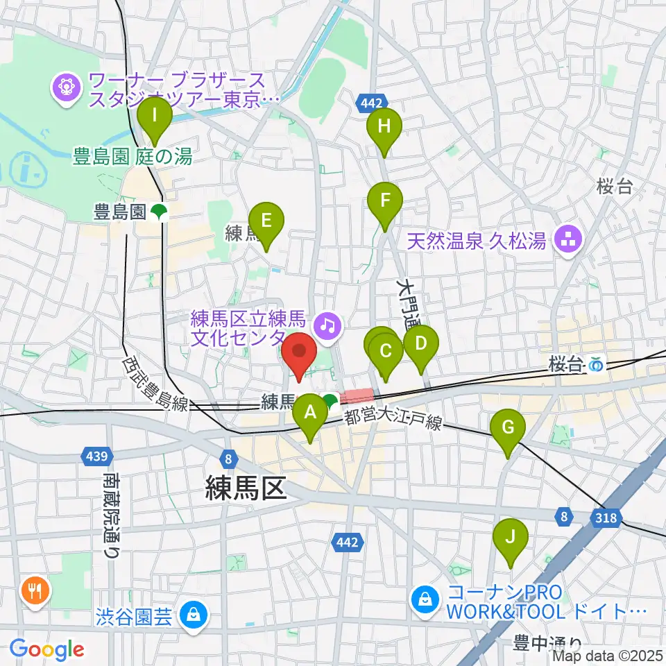練馬区立区民・産業プラザ Coconeriホール周辺のホテル一覧地図